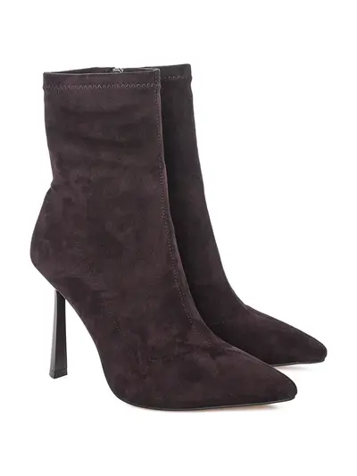 Ботильоны бордового цвета с молнией